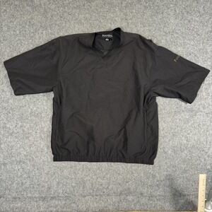 Footjoy Windbreaker Coat Jacket Mens Large Black Golf Tour Dry Short Sleeve